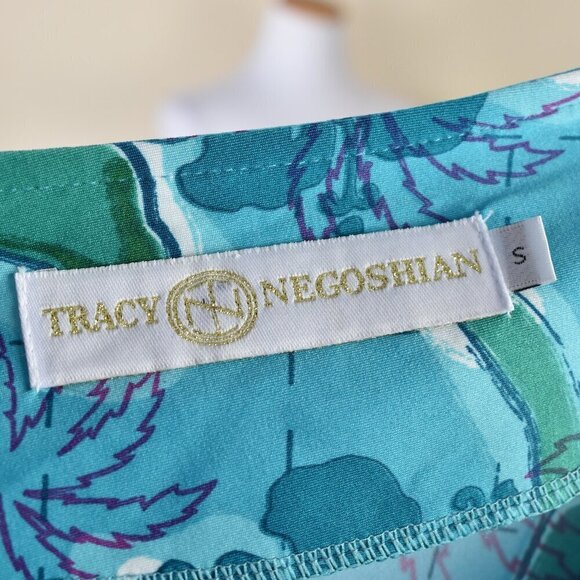 Tracy Negoshian One Sleeve Island Tropical Print Dress - S - Picture 2 of 8